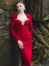New Style Women Long Sleeve Sexy Square Collar Shinning Diamond Bodycon Long Bandage Dress Elegant Evening Mermaid Outfit